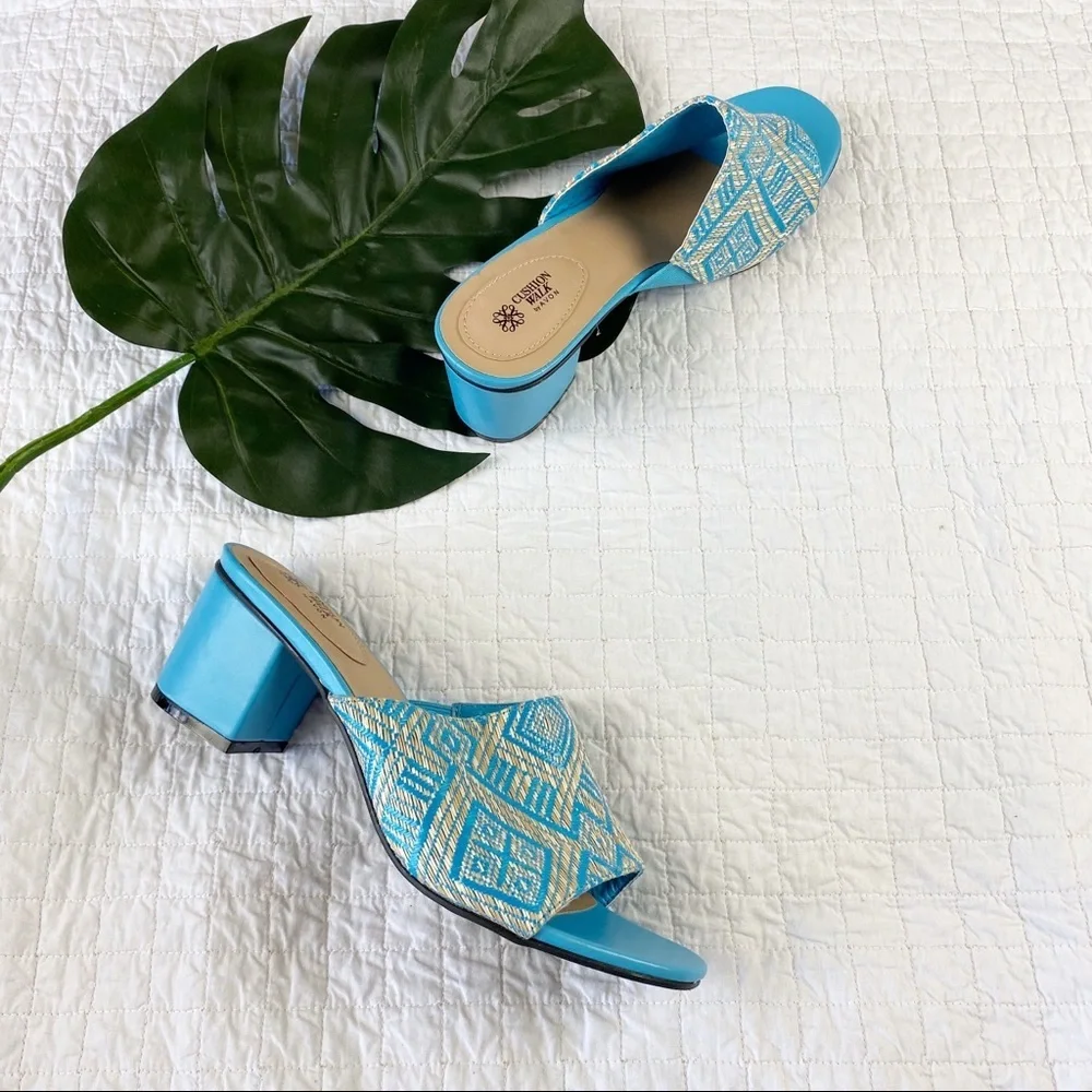 Avon Cushion Walk Woven Slide with Block Heel 8